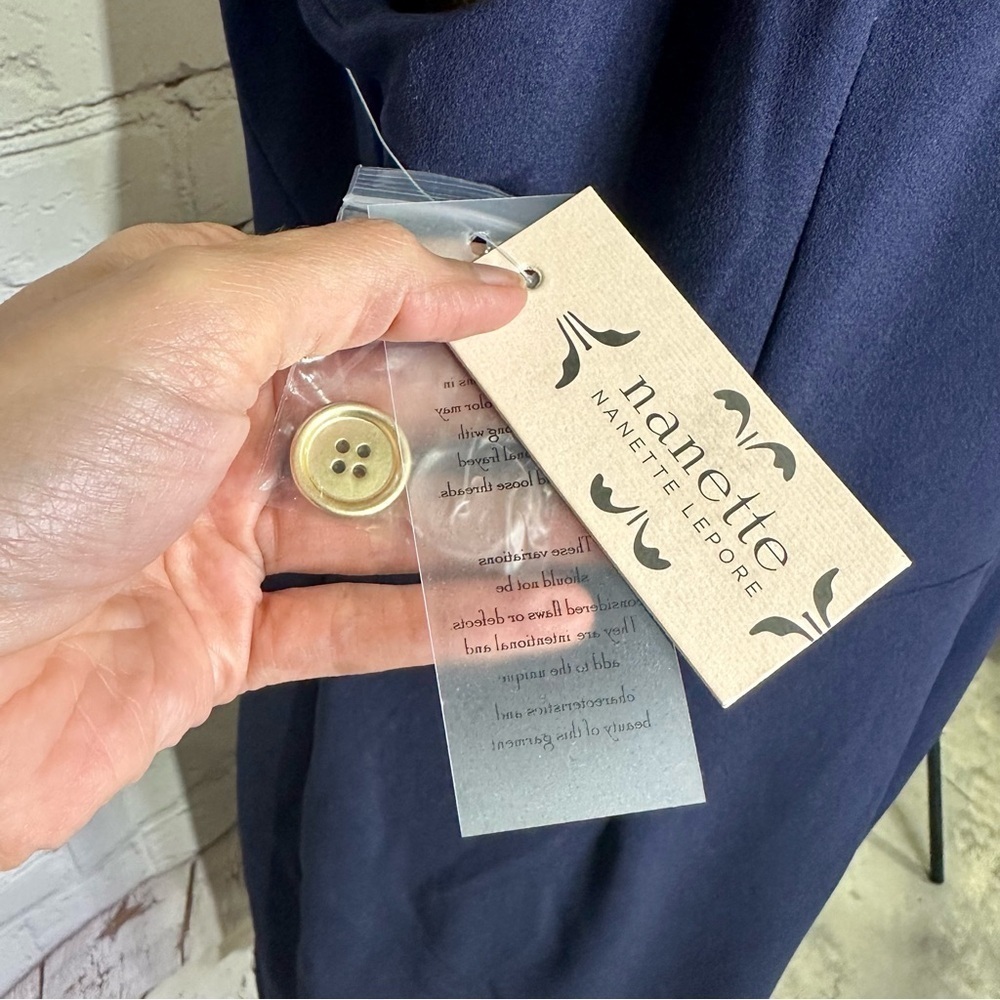 Nanette Lepore Navy Button-Detail Dress - Picture 14 of 15